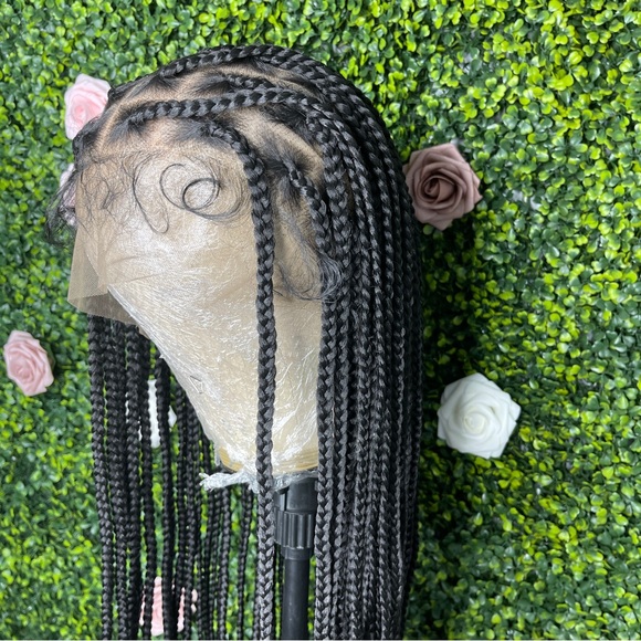 36" HD Full Lace closure Knotless Box Braided Wig - Picture 3 of 10